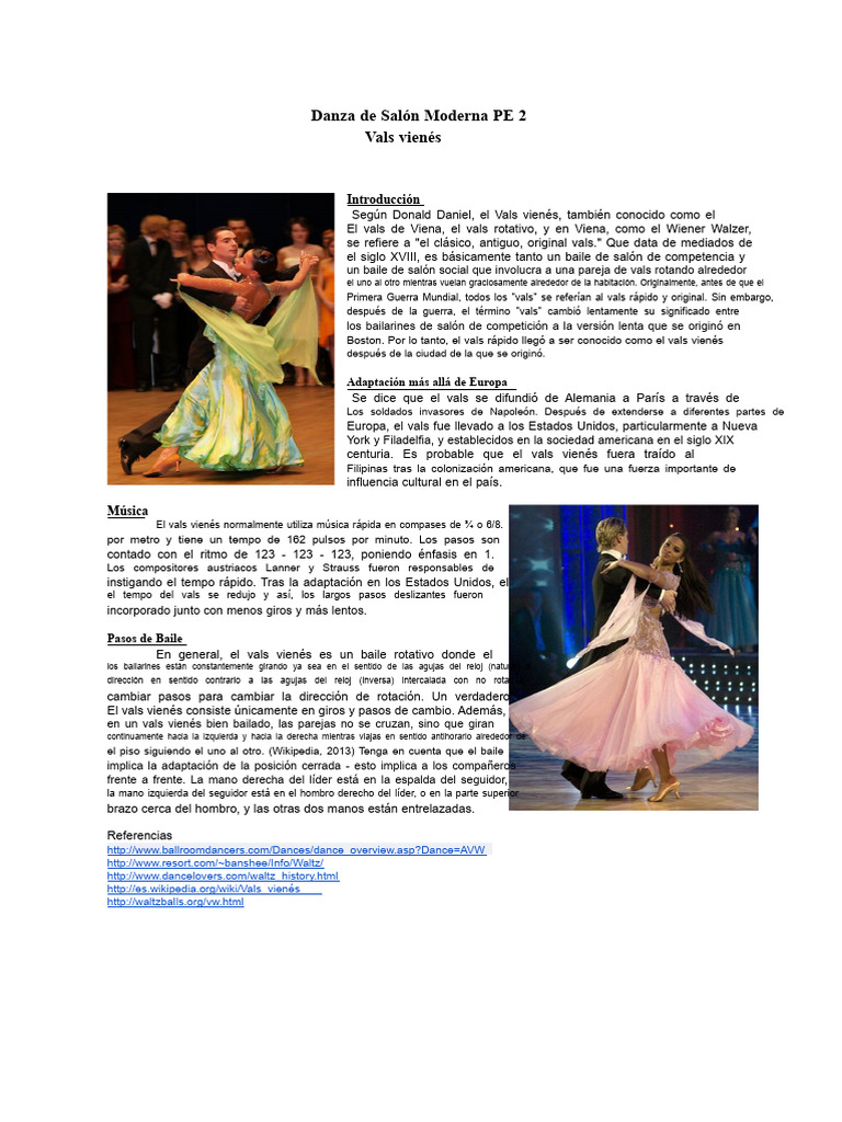 Vals Vienés | PDF | Valses | Pareja de baile