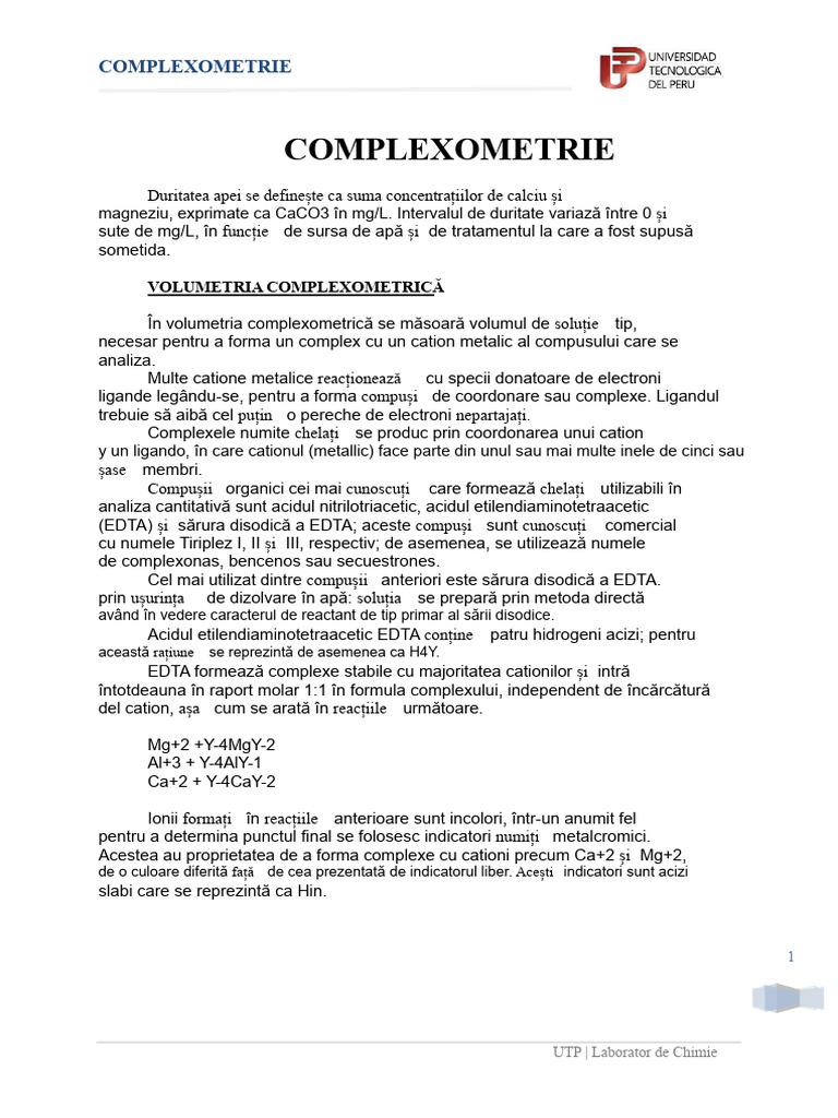 Laborator 2 Complexometrie | PDF