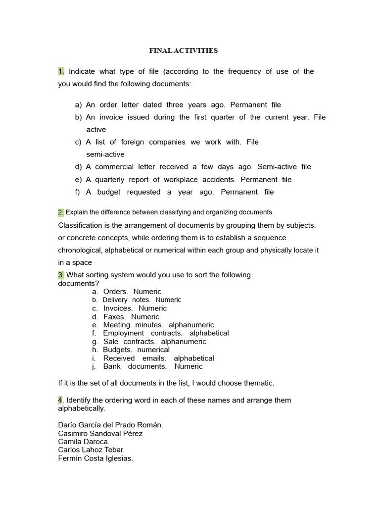 Document Organization and Classification Guide | PDF