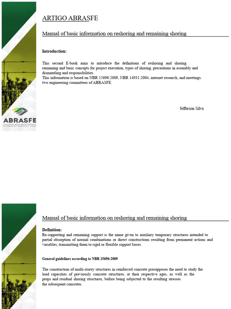 Reshoring and Shoring Guide | PDF | Deformation (Engineering ...