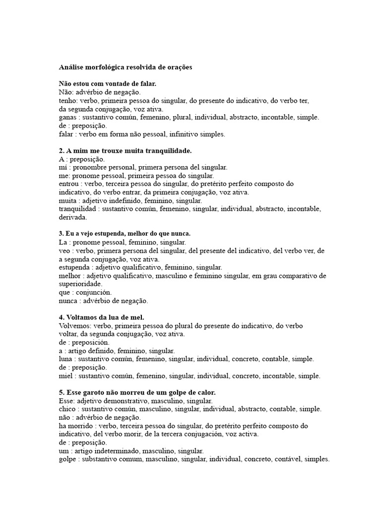 Análise Morfológica de Frases | PDF | Pronome | Adjetivo
