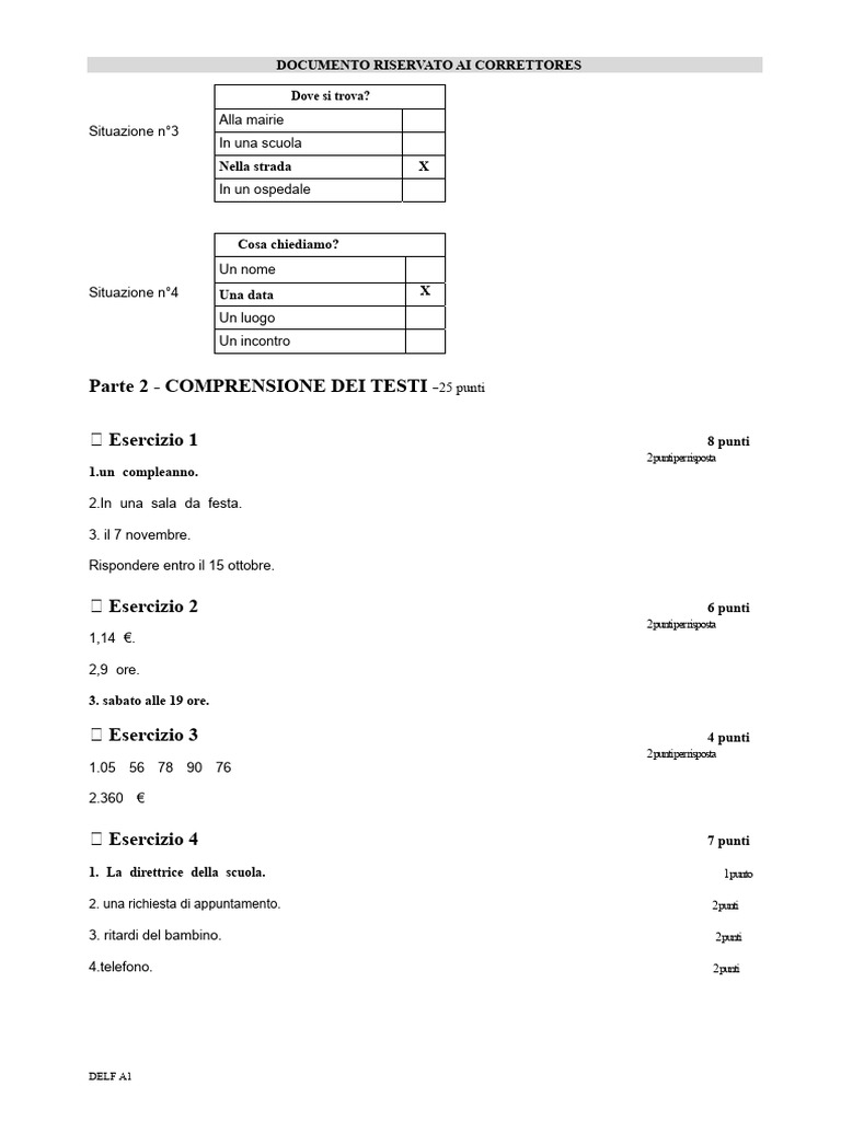 Parte 2 - Comprensione Dei Testi - Esercizio 1: Documento Riservato Ai ...