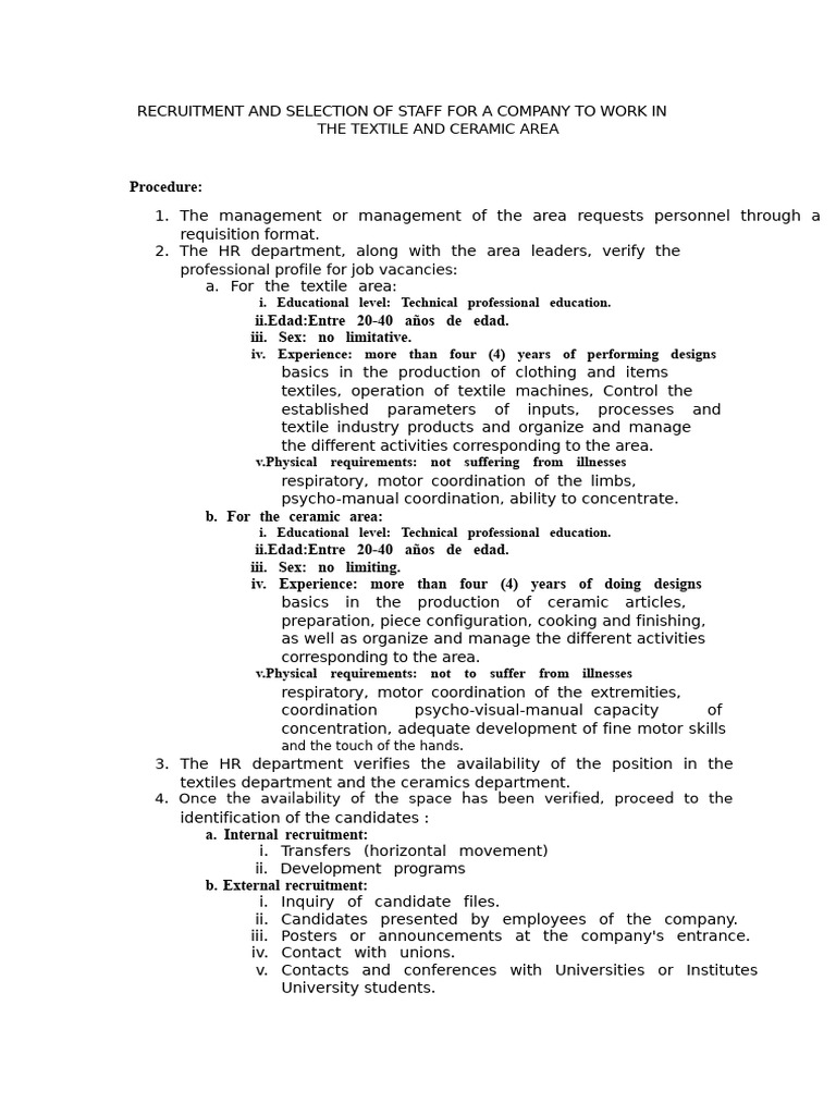 Curated visual reference: Textile And Ceramic Staff Recruitment Guide Pdf Photo Inspiration