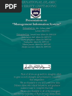 Presentation On "Management Information System": Submitted To: Submitted by