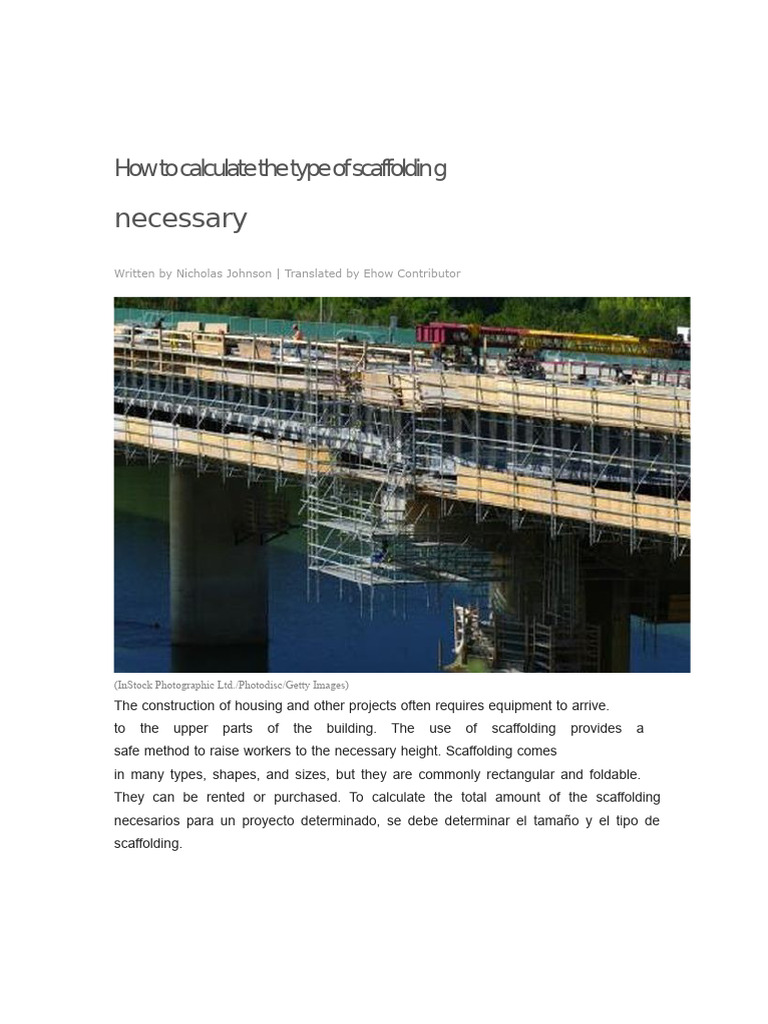 How To Calculate The Type of Scaffold Needed | PDF | Scaffolding | Area