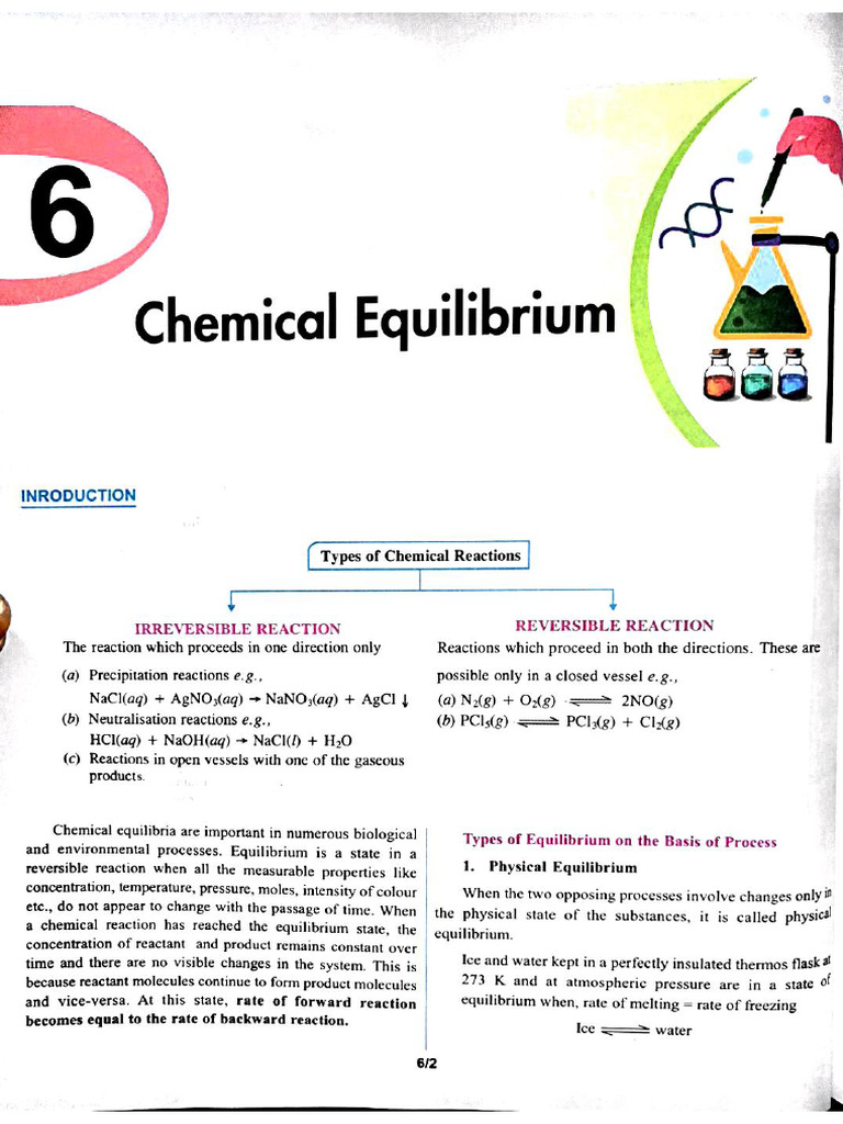 Chemical Equilibrium Class 11 Chemistry | PDF
