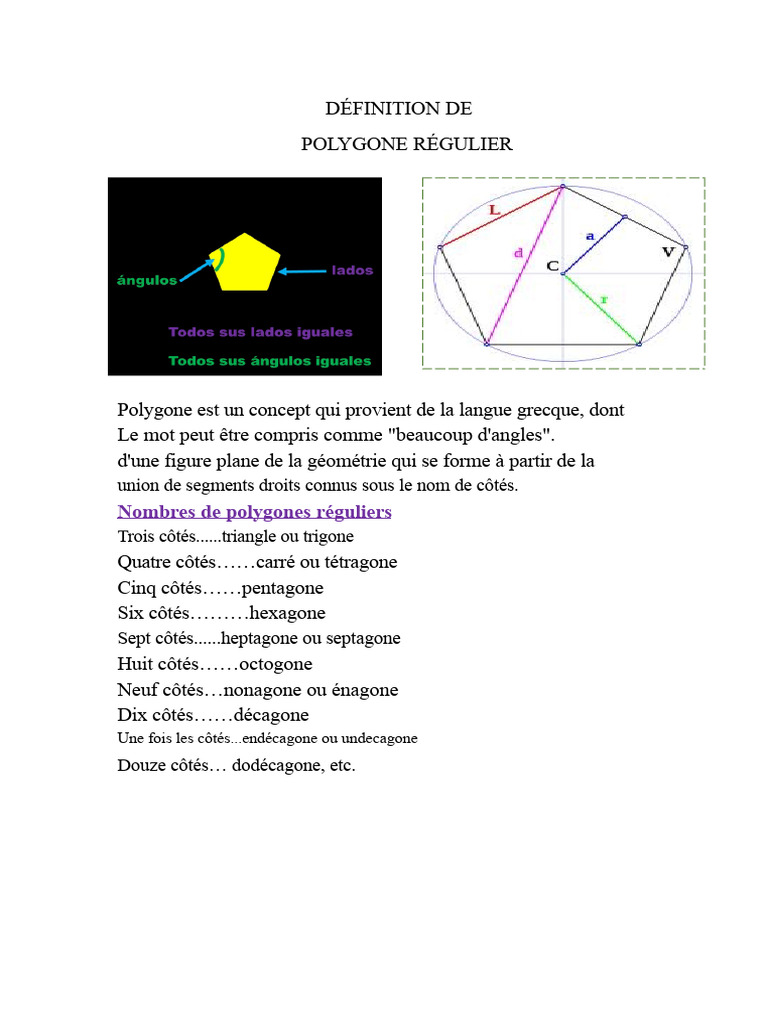 Comprendre les Polygones Réguliers et Irréguliers | PDF | Polygone ...