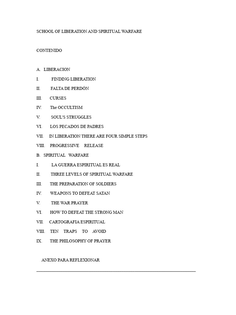 School of Liberation and Spiritual Warfare (2) | PDF | Prayer ...