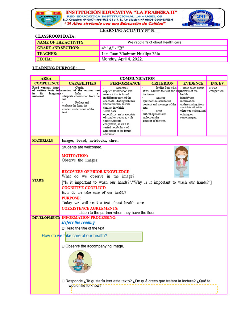 LEARNING SESSION #01 4B - We Read About Health Care | PDF | Information ...