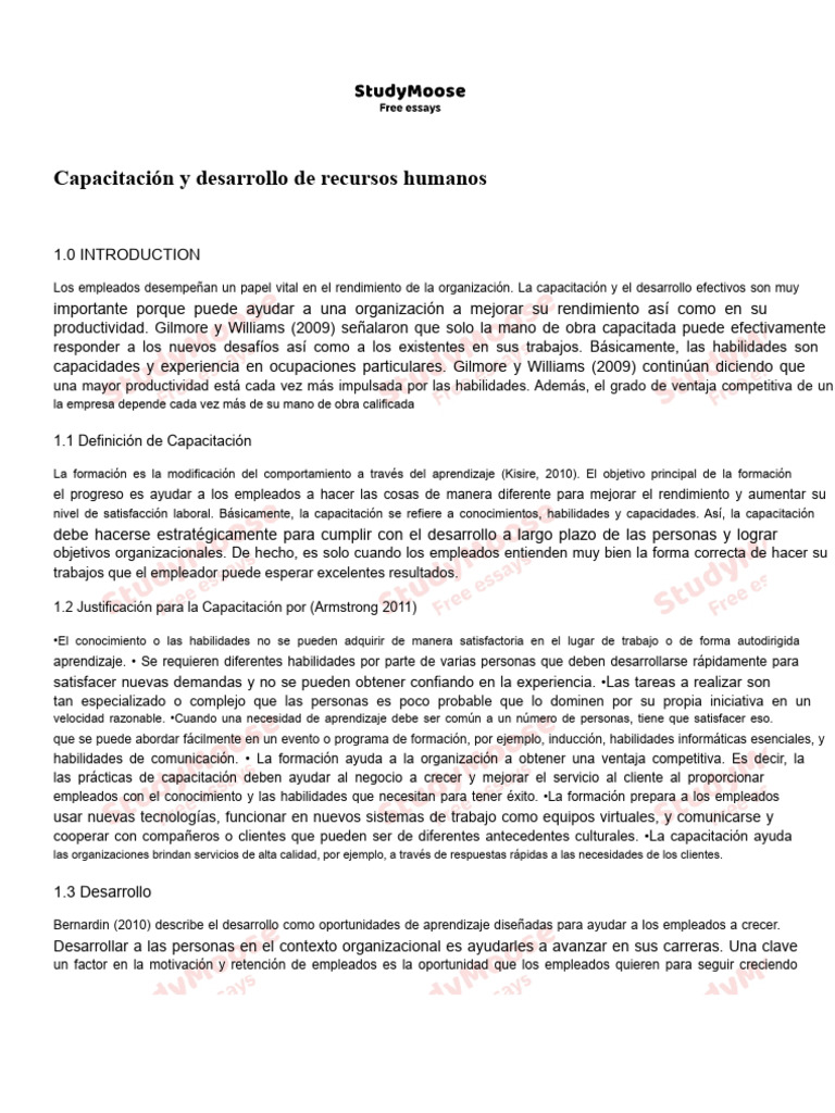 Capacitación y Desarrollo de Recursos Humanos | PDF | Aprendizaje ...