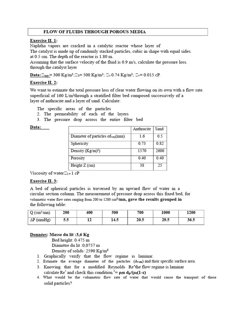 Fluid Flow and Pressure Loss in Media | PDF | Porosity | Fluid Dynamics