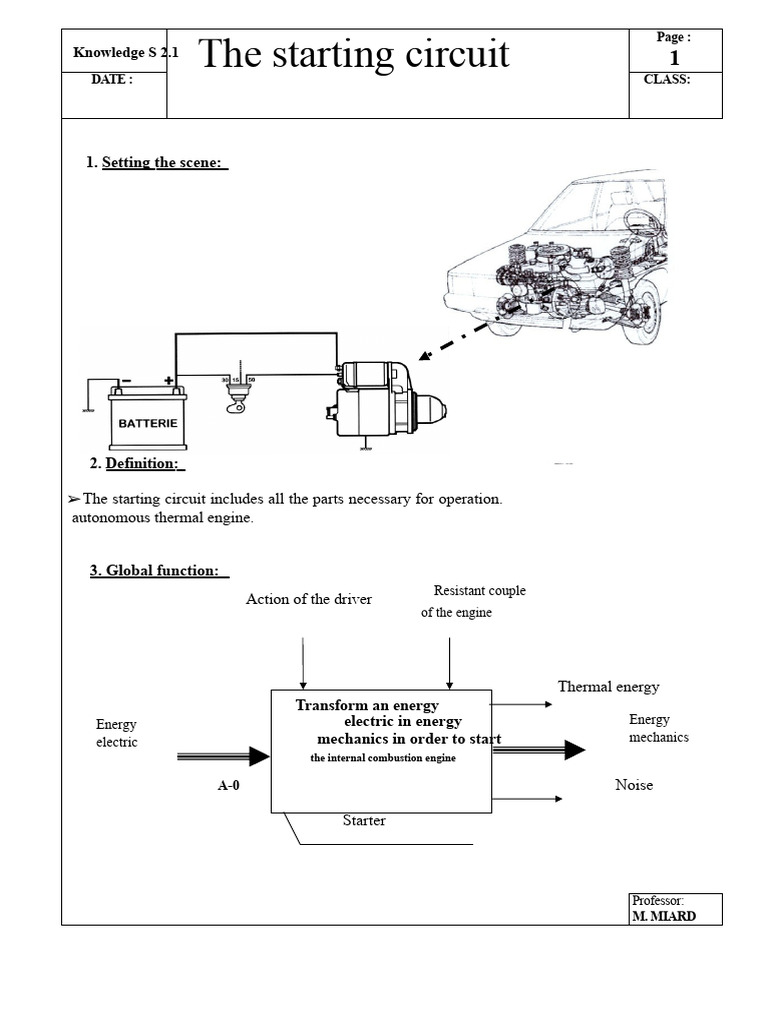 Starting Circuit for Internal Combustion Engines | PDF | Inductor ...