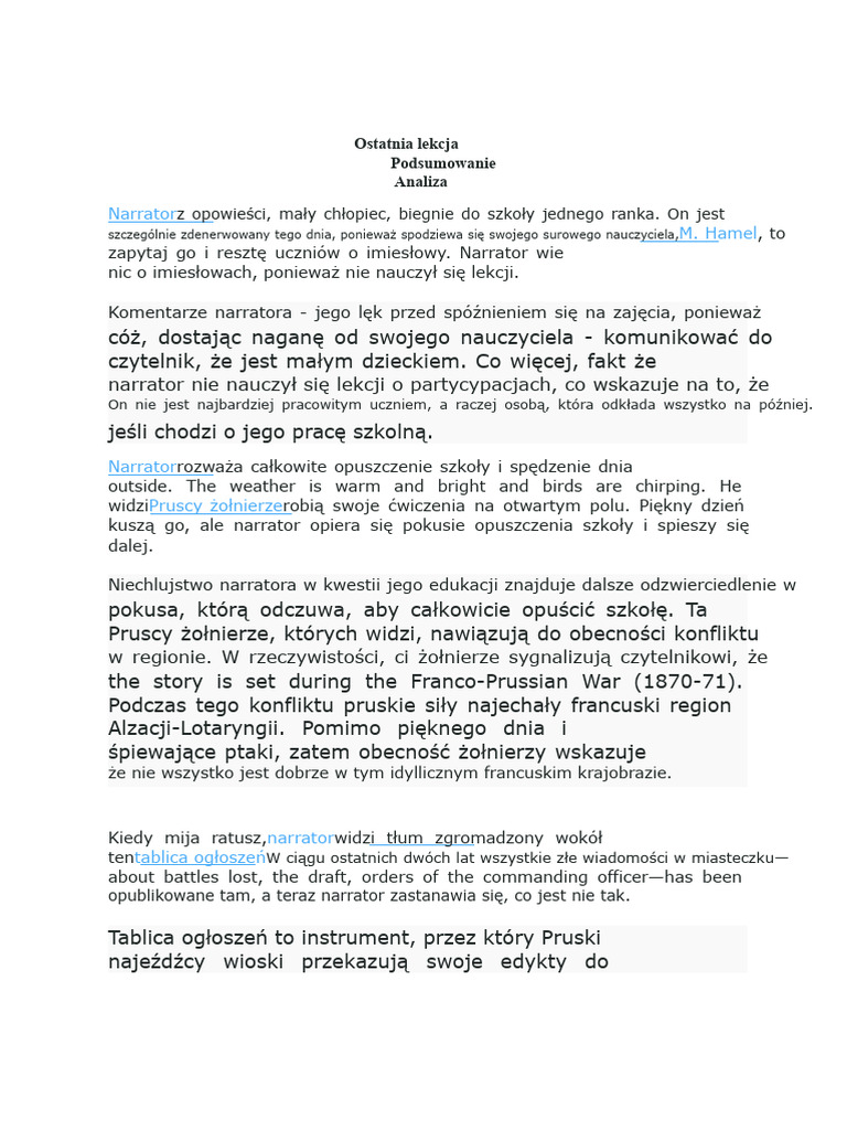Ostatnia Lekcja | PDF
