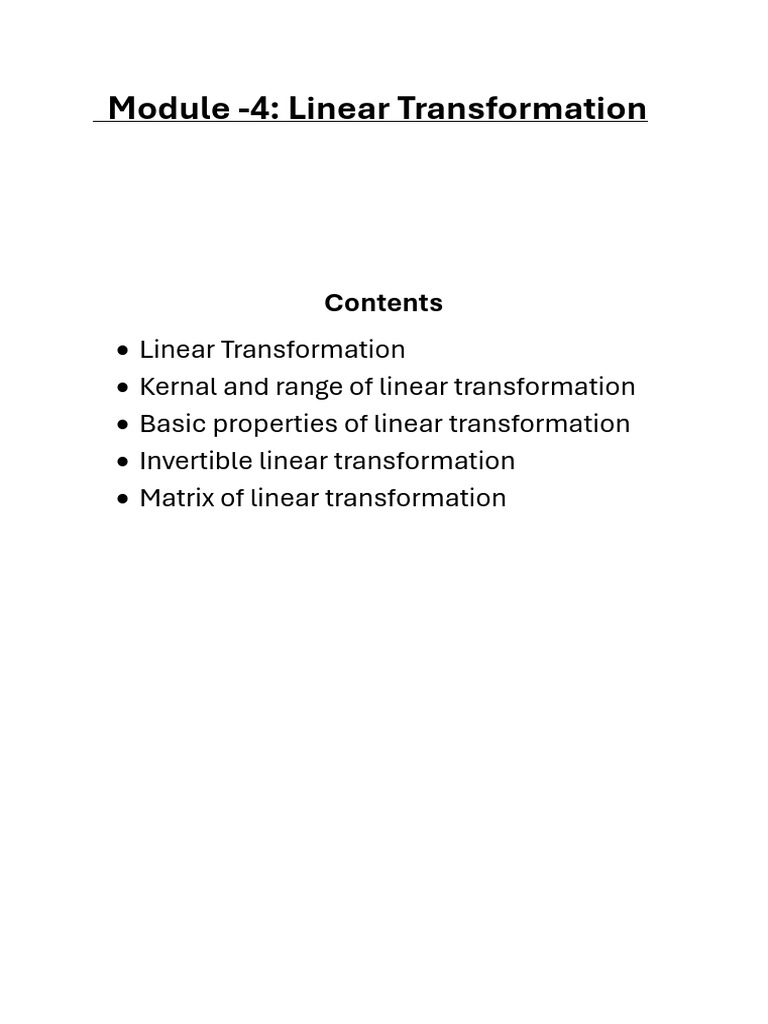 Understanding Linear Transformations | PDF | Linear Map | Function ...