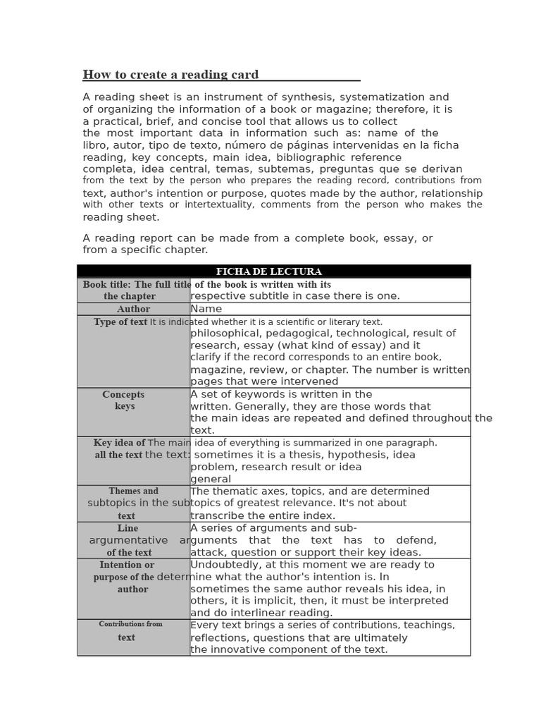 How To Make A Reading Note | PDF | Intertextuality | Books