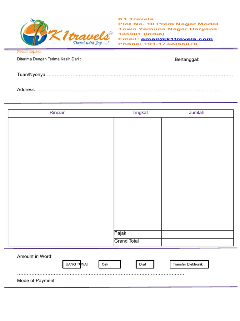 Format Tagihan dan Pembayaran Resmi | PDF