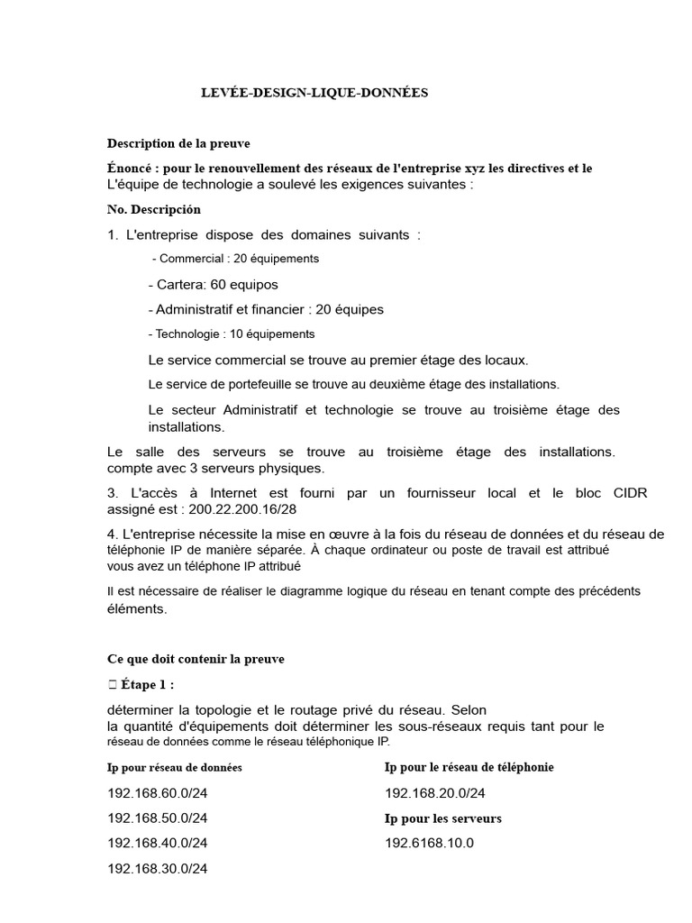 Plan Réseau pour l'Entreprise XYZ | PDF | Adresse IP | l'Internet