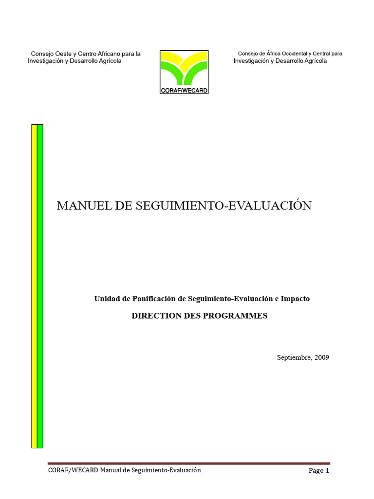 Manual de Seguimiento y Evaluación | PDF | Presupuesto | Planificación