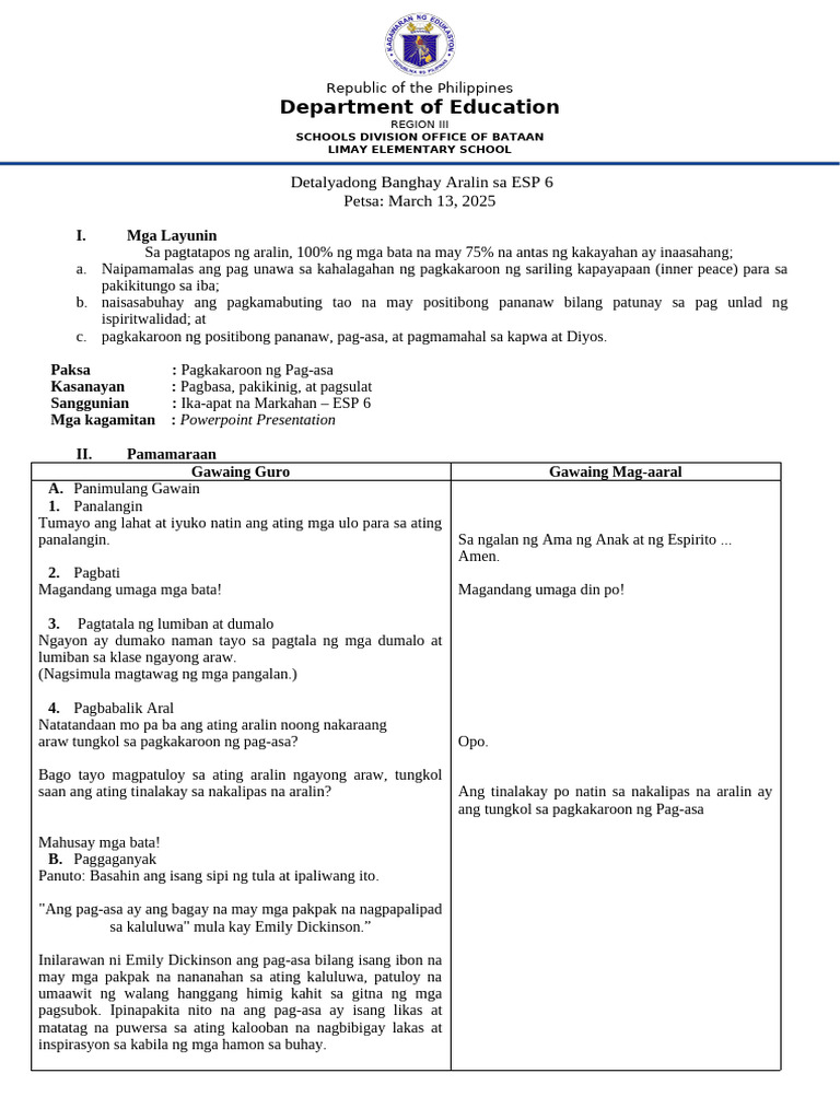 Esp Day4 DLP | PDF