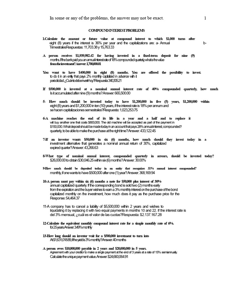 15 - Problems of Compound Interest | PDF | Interest | Compound Interest