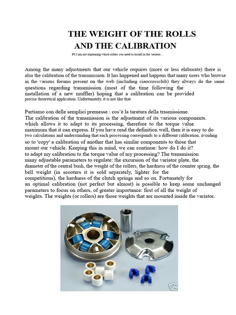 Choose The Weight of The Rollers | PDF | Weight | Mechanical Engineering