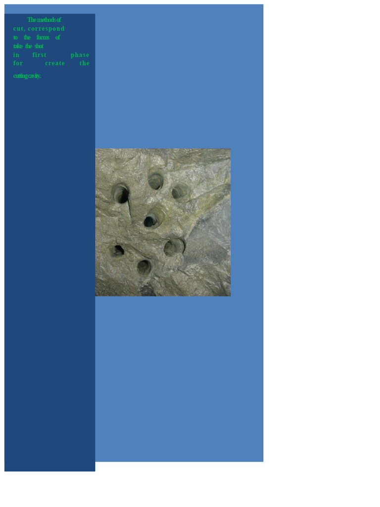 Blasting Techniques: Burned & Pyramidal Cuts | PDF | Drill