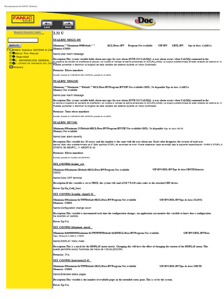Variables del Sistema en FANUC Robotics | PDF | Variable (informática ...