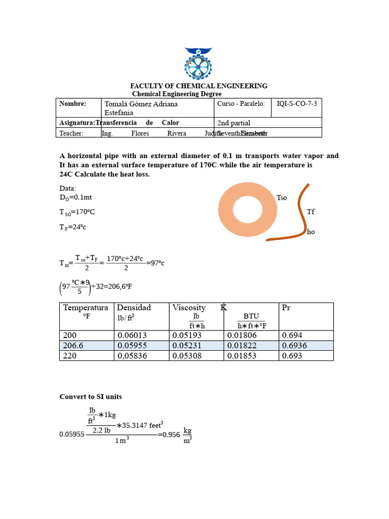 Heat Loss Calculation in Pipes and Wires | PDF | Heat Transfer | Heat