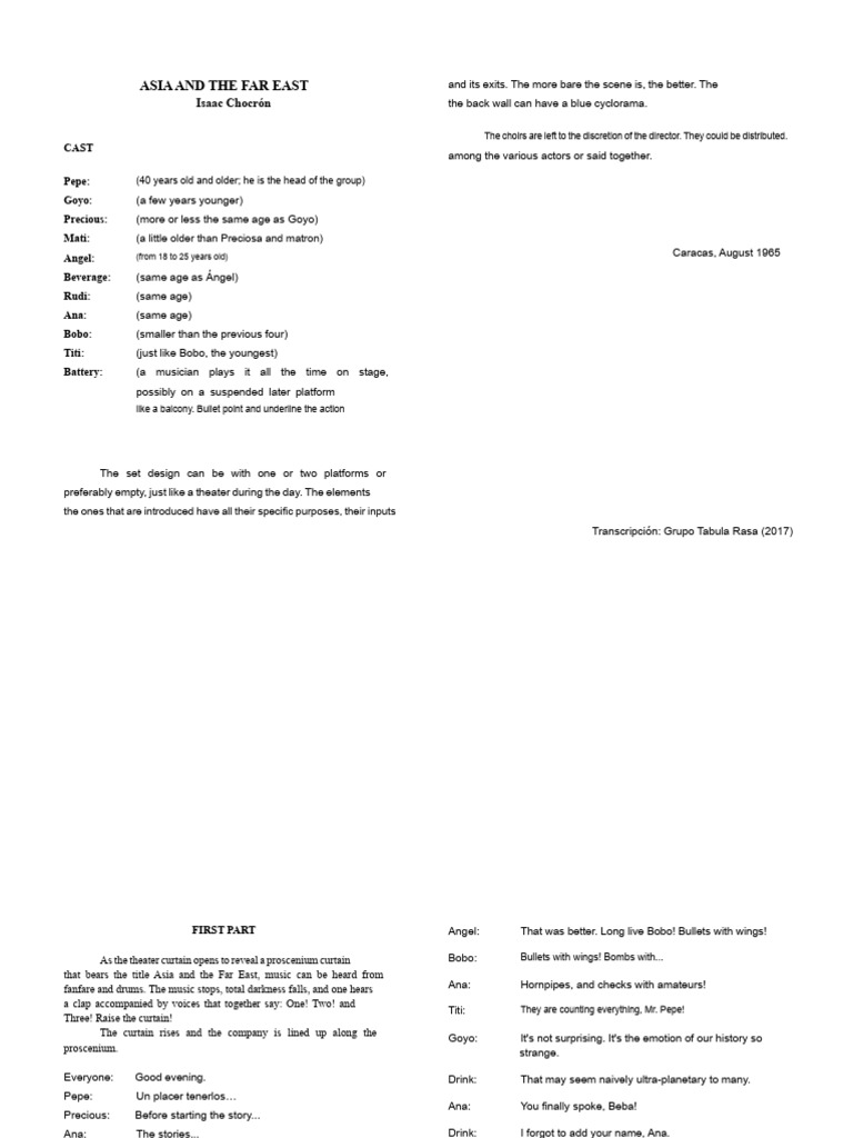 Asia and the Far East: A Theatrical Script | PDF
