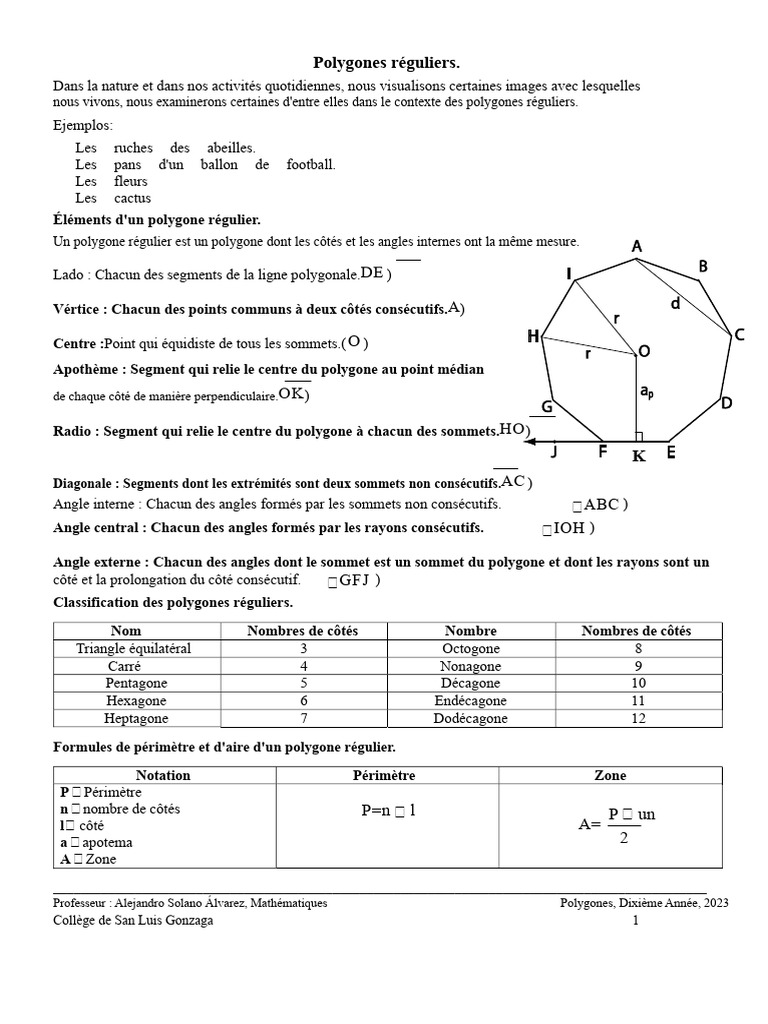 Introduction aux polygones réguliers | PDF | Polygone | Zone