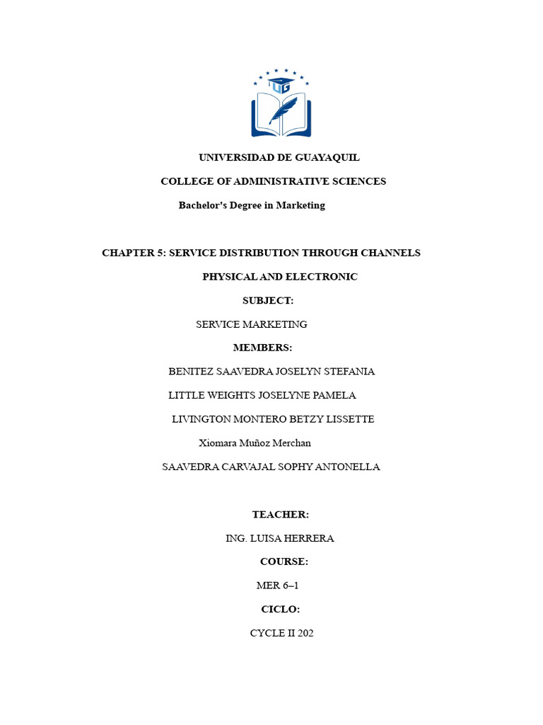 Chapter 5 Distribution of Services Through Physical and Electronic ...