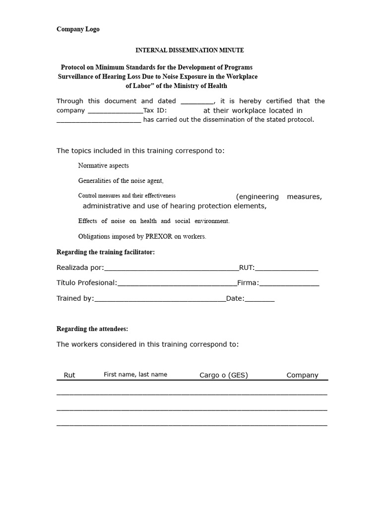 3 Format of Company Pre-Employment Dissemination Act To Workers | PDF ...