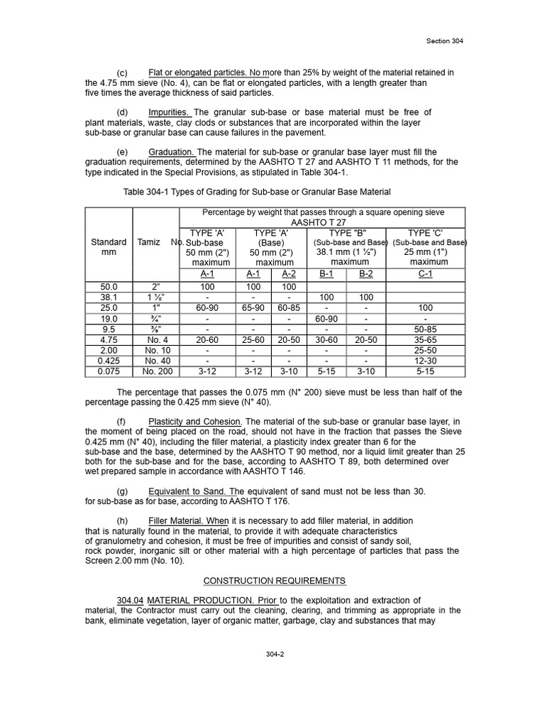Specifications For Granular Base Gradings PDF | PDF | Sand | Physical ...