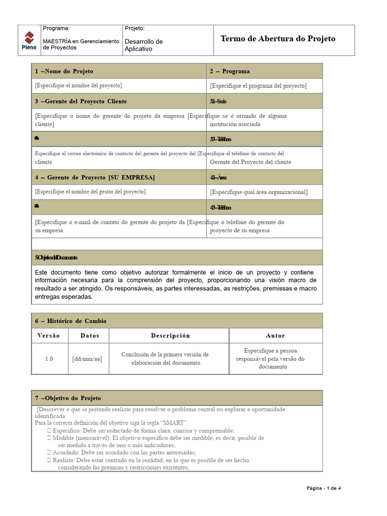 01 - Término de Apertura de Proyecto | PDF