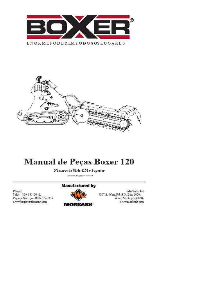 Manual de Peças Boxer 120 - Morbark | PDF | Máquinas | Peças de veículos