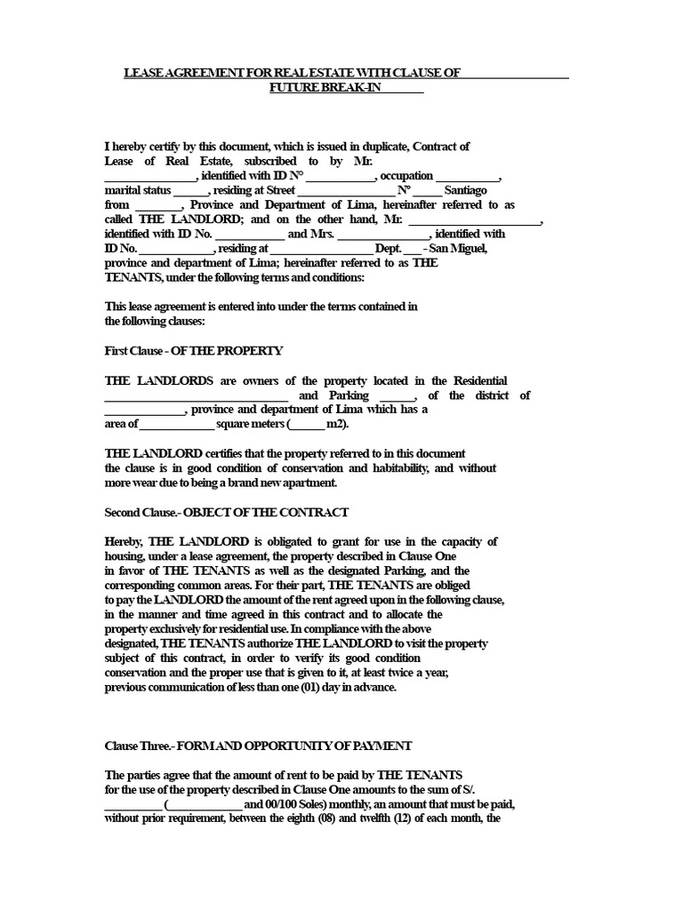 Real Estate Lease Agreement Template | PDF | Lease | Leasehold Estate