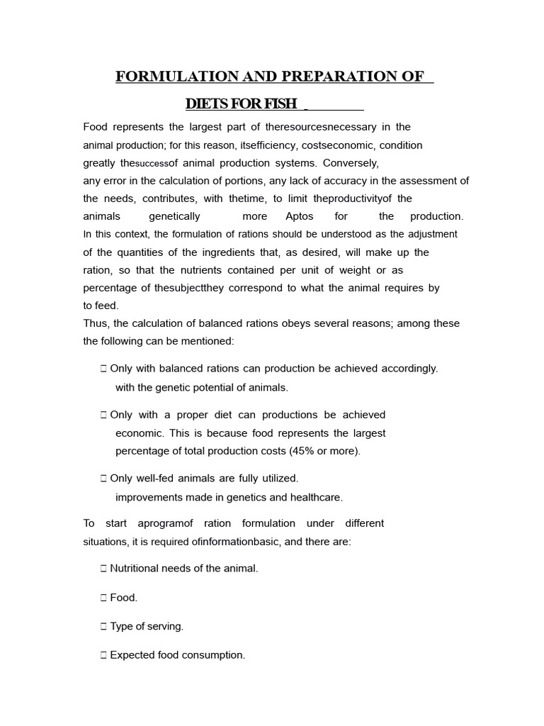 Fish Diet Formulation Techniques | PDF | Foods | Extrusion