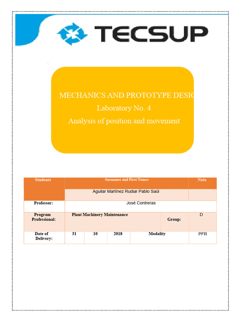 Lab 4 | PDF | Machines | Kinematics