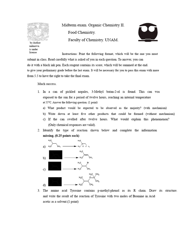 Organic Chemistry II Midterm Exam Guide | PDF | Amine | Ketone