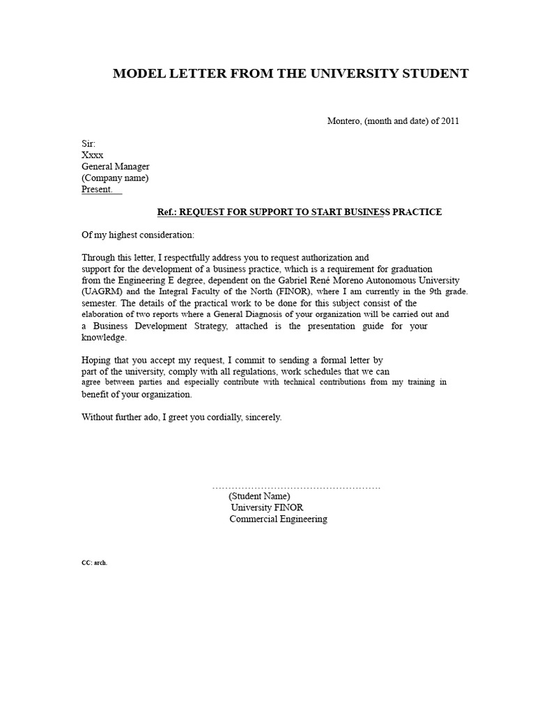 1 Models of Letter Request Company Practice | PDF