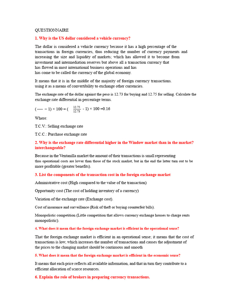 Questionnaire 4 - International Finance - Brian Alexander Del Aguila ...