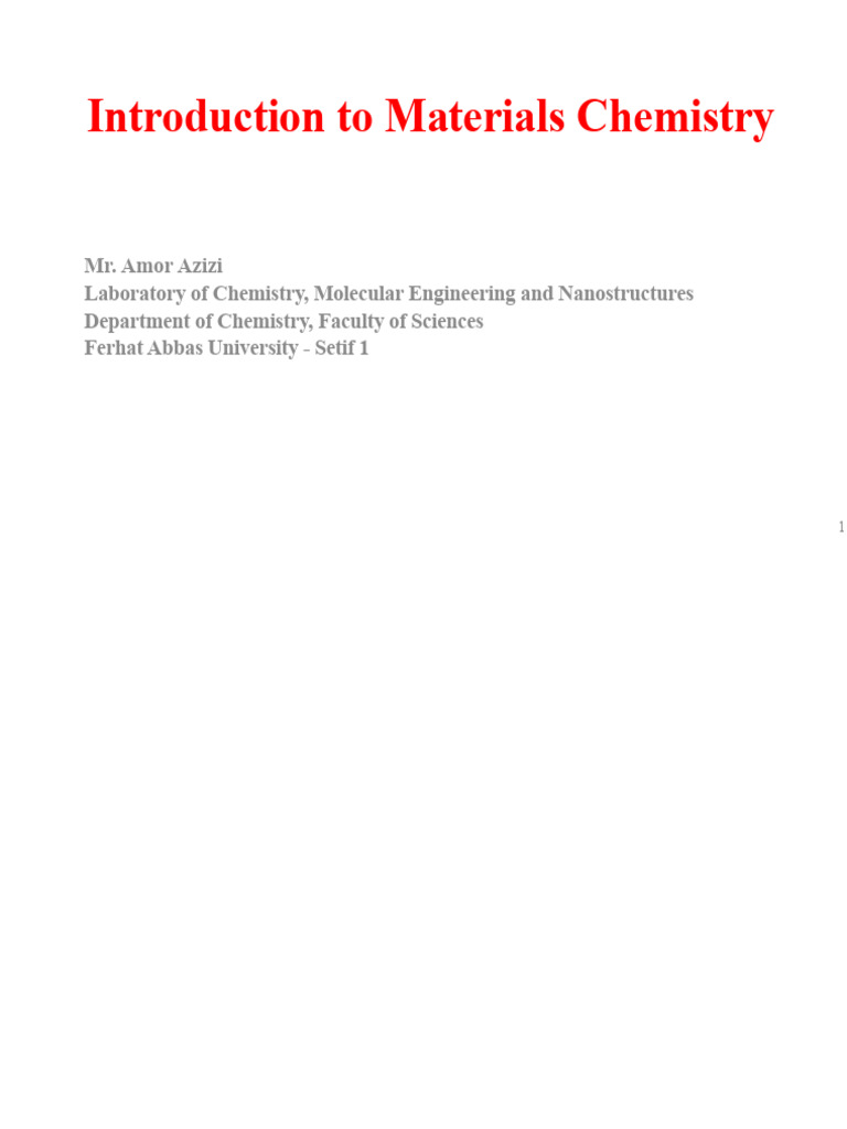 Overview of Materials Chemistry Concepts | PDF | Solid | Materials Science