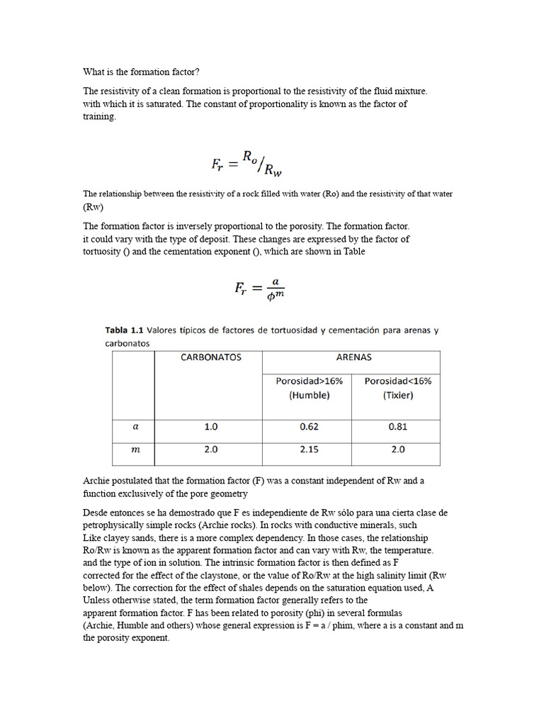 Understanding Formation Factor in Geology | PDF | Porosity | Applied ...