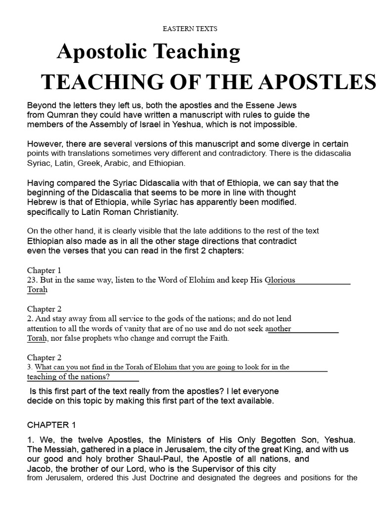The Teaching of The Apostles - Didascalia Apostolorum - Ethiopic Text ...