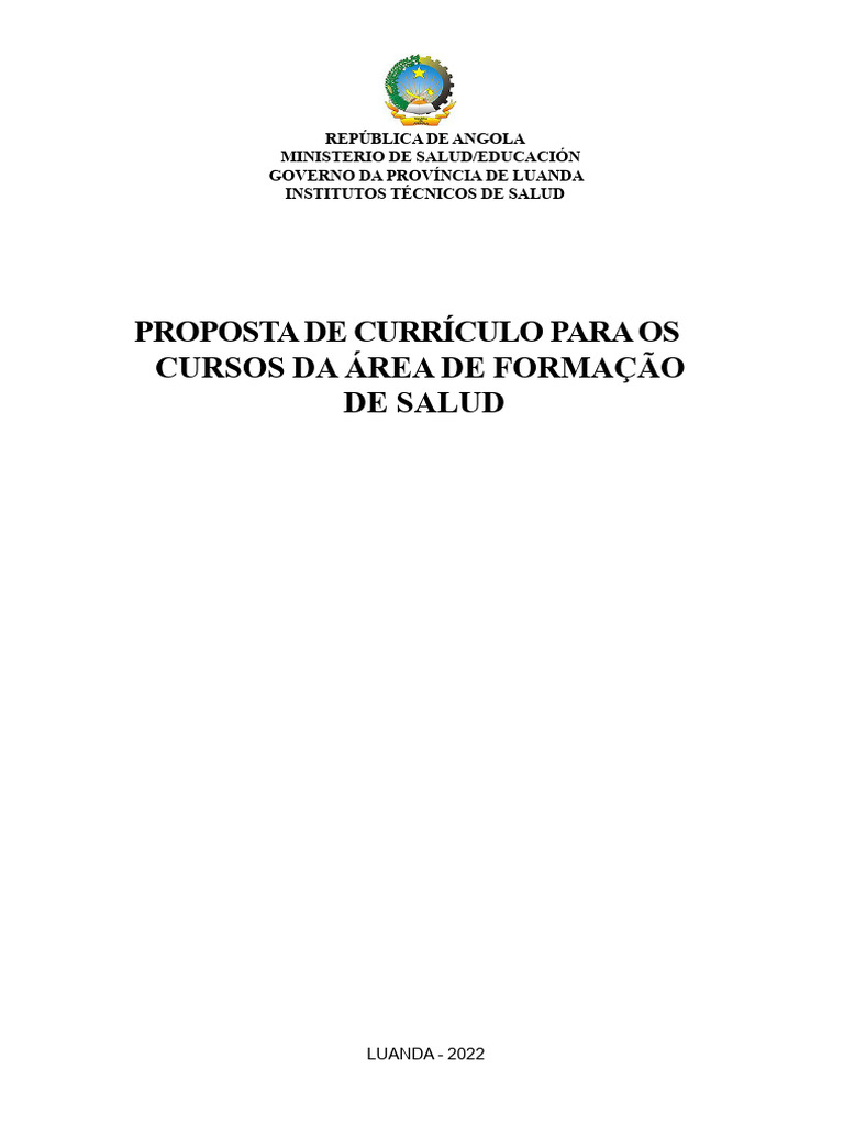 Propuesta Curricular para Institutos de Salud | PDF | Plan de estudios ...