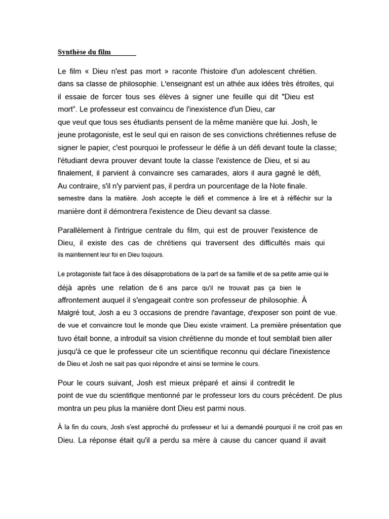 Débat sur l'existence de Dieu au lycée | PDF | Dieu | Athéisme