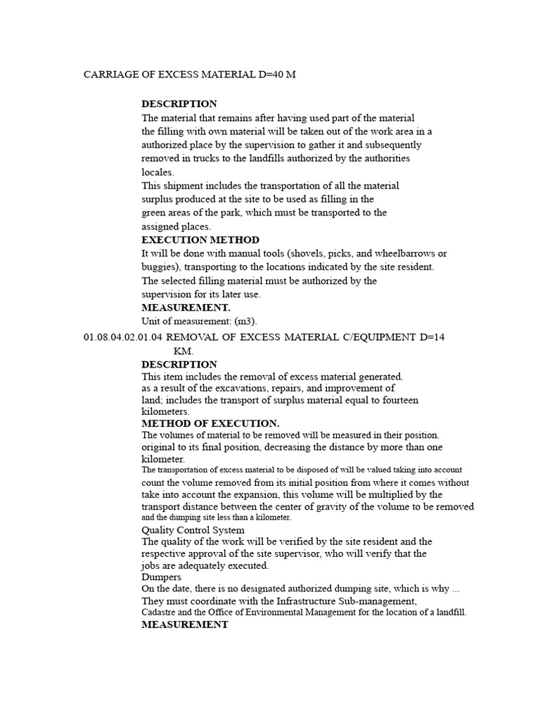 Excess Material Removal and Grass Installation | PDF | Landfill