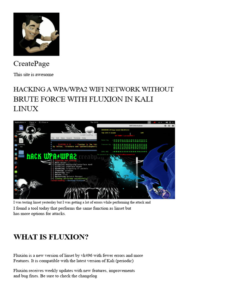 Hacking WPA/WPA2 with Fluxion Tool | PDF | System Software | Computer ...