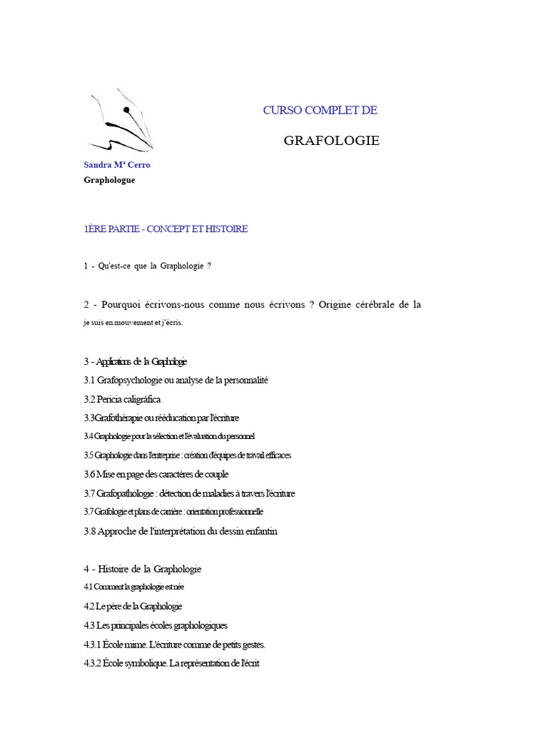 Introduction à la Graphologie et Pratiques | PDF | Graphologie | Fringe ...