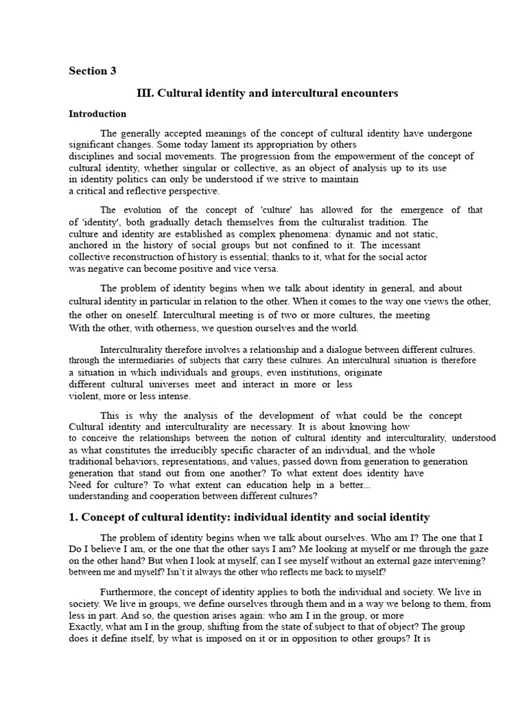 Cultural Identity and Interculturality Insights | PDF | Identity ...